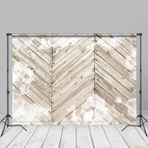 Aperturee - Oblique Stripes Light Brown Wood Portrait Backdrop